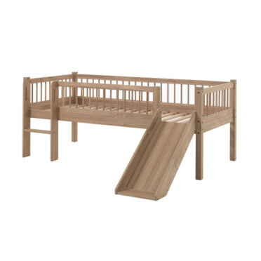 Vipack Forrest halfhoogslaper laag met glijbaan - Oak 90x200
