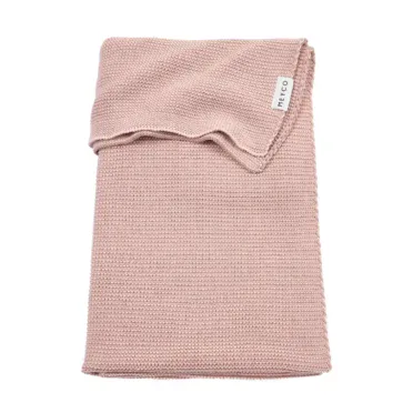 Meyco Meyco Ledikantdeken gebreid Stripe - Purple Pink/Soft Pink