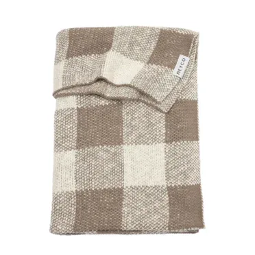 Meyco Meyco Wiegdeken gebreid Block - Dark Taupe
