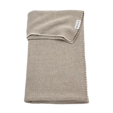 Meyco Meyco Wiegdeken gebreid Stripe - Dark Taupe/Natural