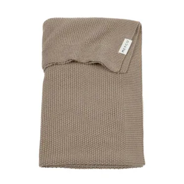 Meyco Meyco Wiegdeken Mini Relief - Dark Taupe