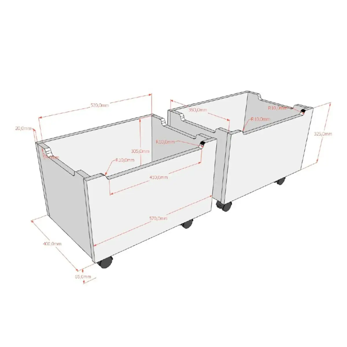 Vipack Vipack Forrest set van 2 kisten - Oak