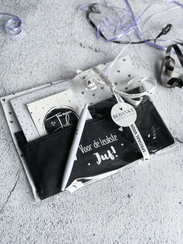 Juffen cadeau - Etui, notitieblok & pen