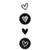 cadeaustickers hartjes Veel liefs inpak set - Stickers & cadeau labels