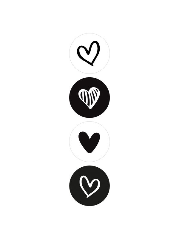 cadeaustickers hartjes Veel liefs inpak set - Stickers & cadeau labels