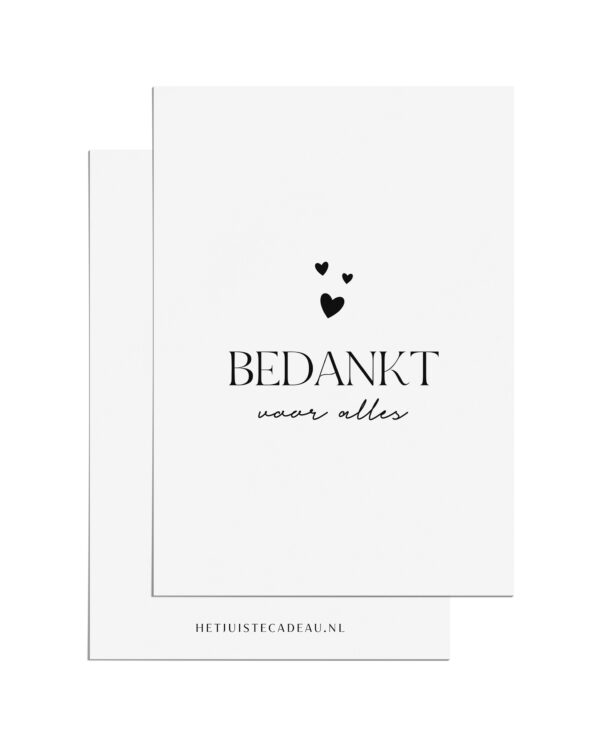 Ansichtkaart - bedankt voor alles