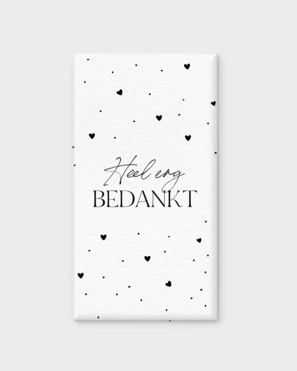 Heel erg bedankt brievenbus cadeau - Chocoladereep, kandelaar, kaars & lucifers