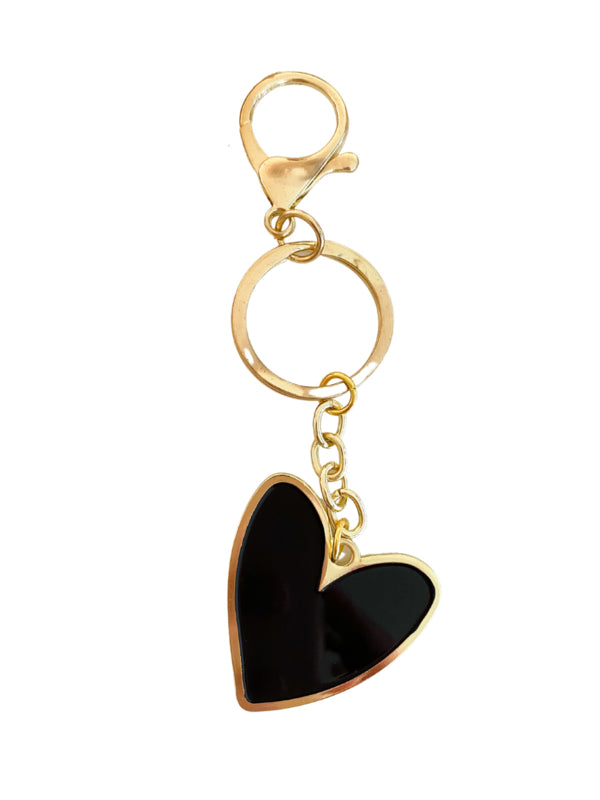 Sleutelhanger hart zwart