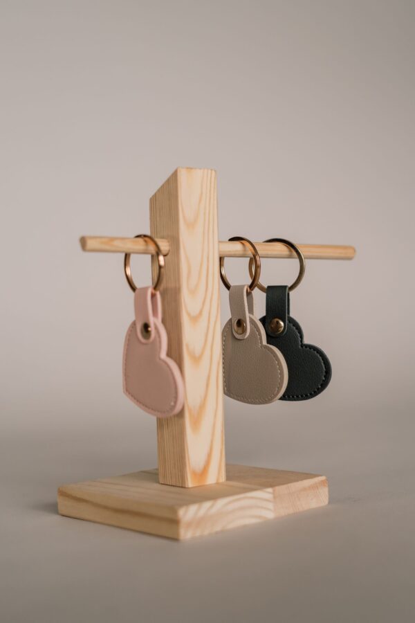 sleutelhanger hart leer
