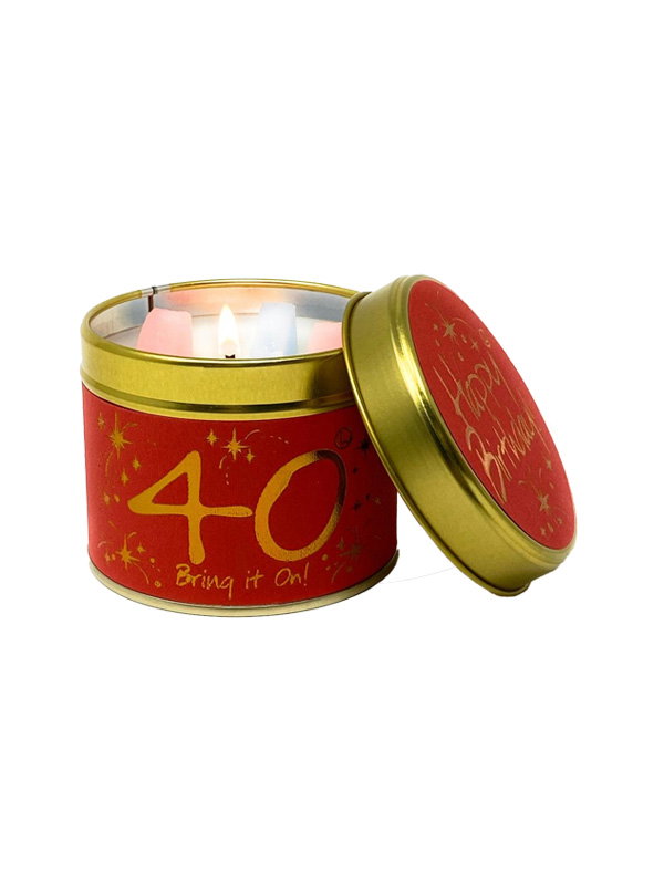 Geurkaars in een blik - Happy Birthday 40