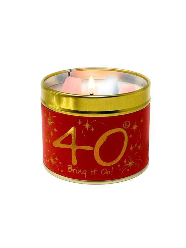 Geurkaars in een blik - Happy Birthday 40