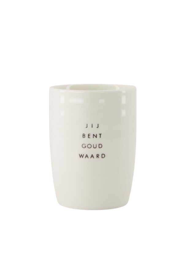 koffiemok goud waard wit/zwart