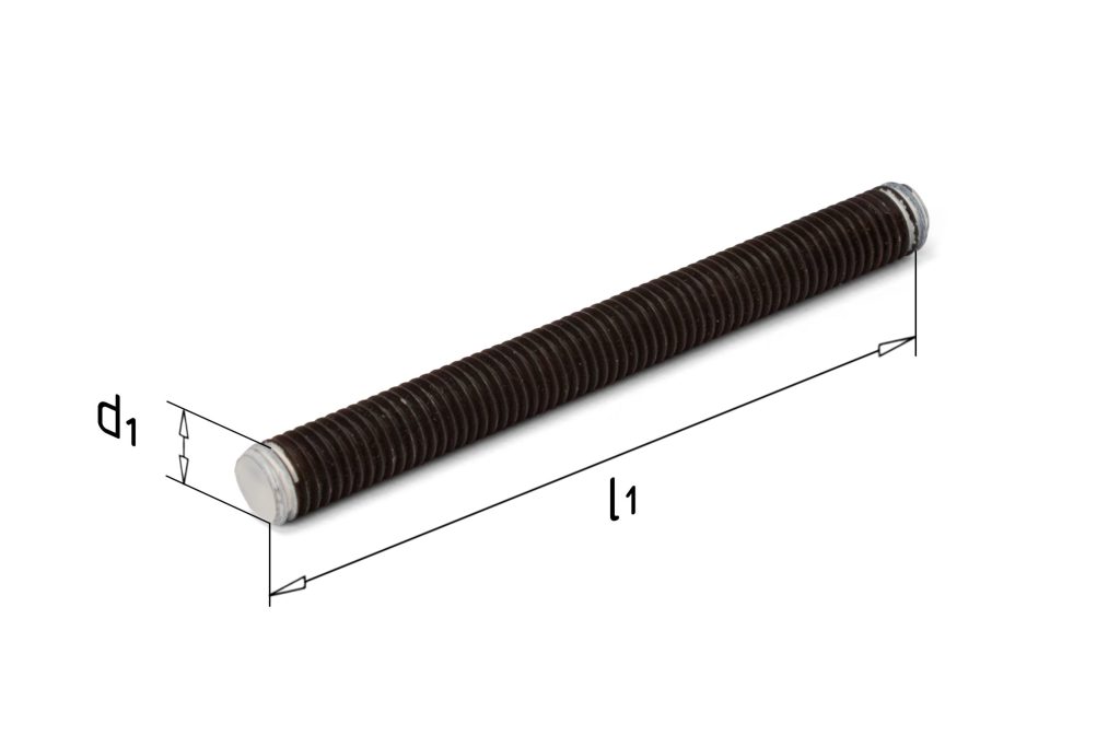 Close-up van een draadstang met markering 10.9