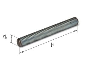 Draadeind 4.8 staal elektrolytisch verzinkt met maatvoering en metrisch schroefdraad