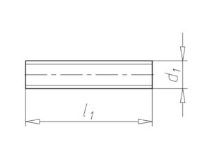 Technische tekening van draadstang DIN976