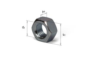 Zeskantmoer klasse 8 elektrolytisch verzinkt met maatvoering en metrisch schroefdraad