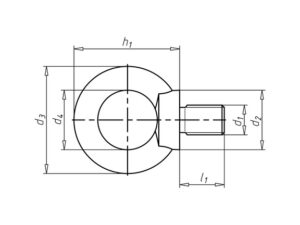 Technische tekening van oogbout DIN580