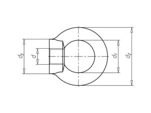 Technische tekening van oogmoer DIN582